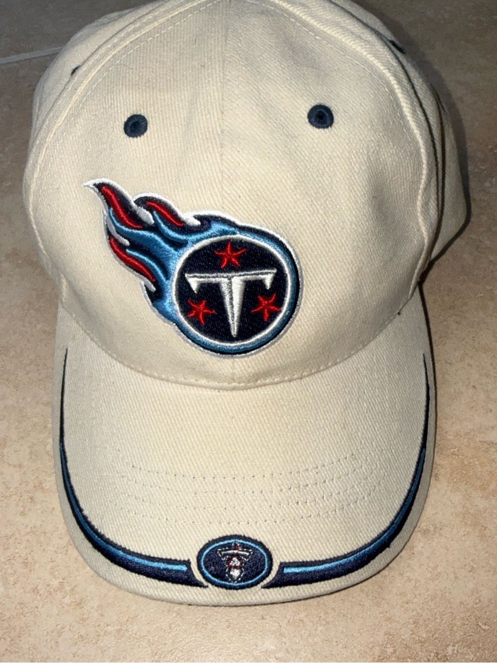 NFL Vintage Twin Enterprise Tennessee Titans Cream and Navy Interior Hat